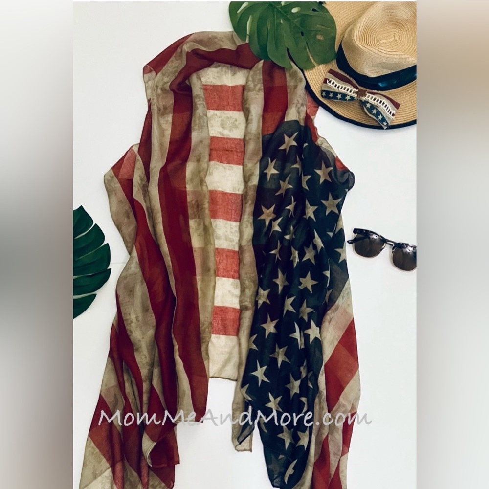 NEW Womens American Flag Kimono Cardigan 4th of July Vest Labor Day Duster - Picture 4 of 7